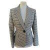 EVAN PICONE Women 1PC Beige Black Single Breasted Polyester Lined Blazer Size 8P