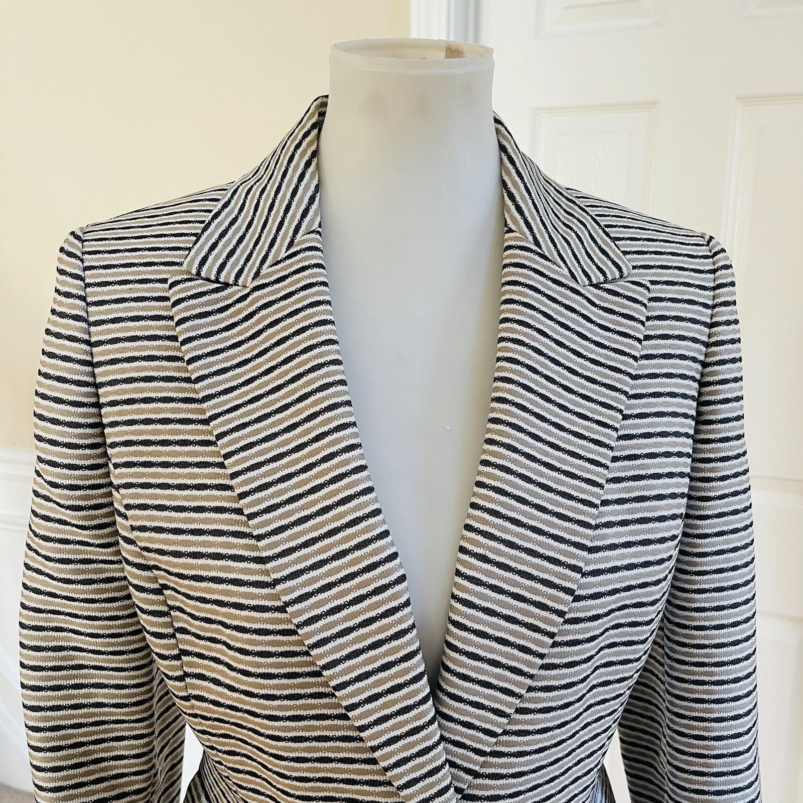 EVAN PICONE Women 1PC Beige Black Single Breasted Polyester Lined Blazer Size 8P