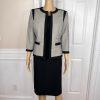 KASPER 2PC Black Gray Cotton Elastane Mismatch Dress ( Size 6) Suit (Size 4)