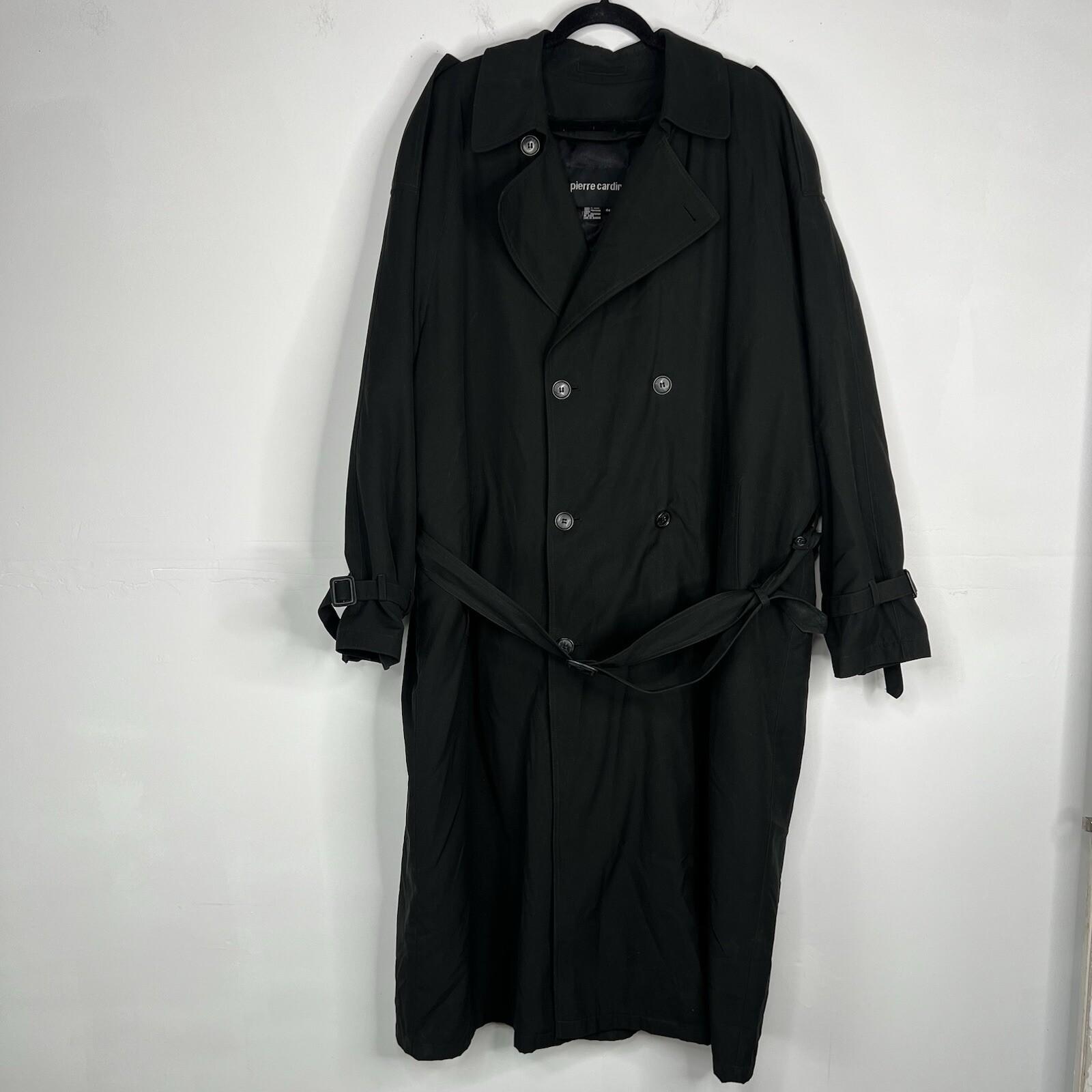 Pierre Cardin Men’s 44L Double Breasted Trench Coat Removable Zip Lining Luxury