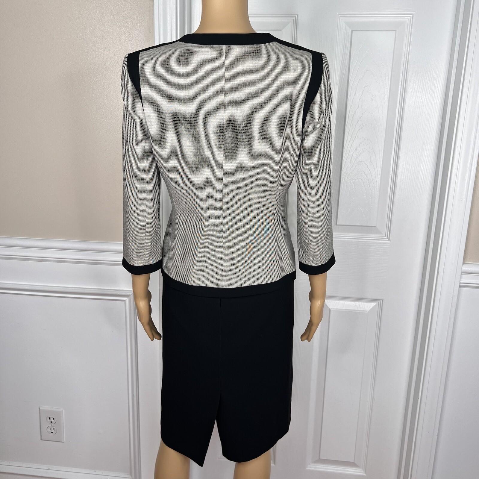 KASPER 2PC Black Gray Cotton Elastane Mismatch Dress ( Size 6) Suit (Size 4)