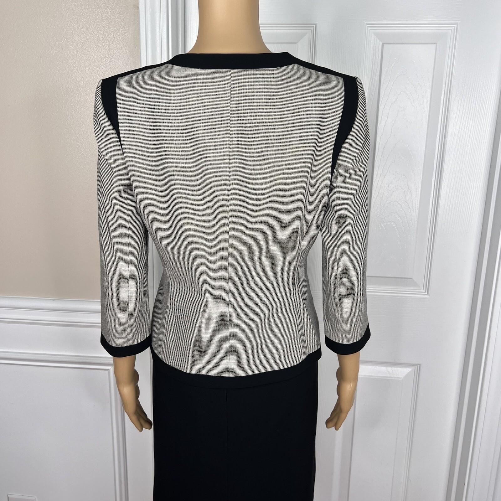 KASPER 2PC Black Gray Cotton Elastane Mismatch Dress ( Size 6) Suit (Size 4)