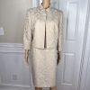 10-4725.jpg New EVAN PICONE 2PC Beige Polyester Stand Up Collar Lined Dress Suit Size 16P