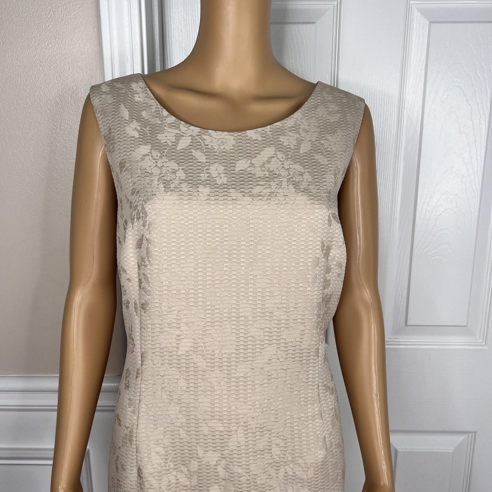 10-4728.jpg New EVAN PICONE 2PC Beige Polyester Stand Up Collar Lined Dress Suit Size 16P