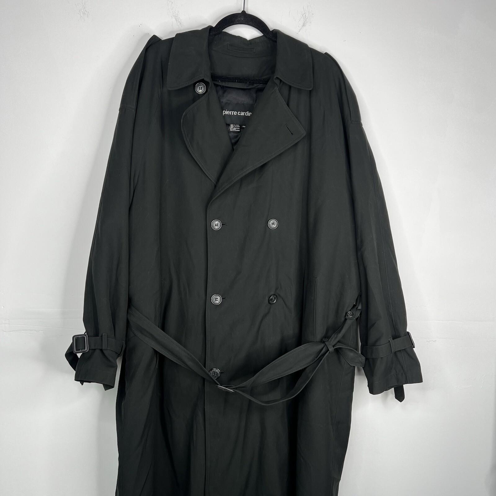 Pierre Cardin Men’s 44L Double Breasted Trench Coat Removable Zip Lining Luxury