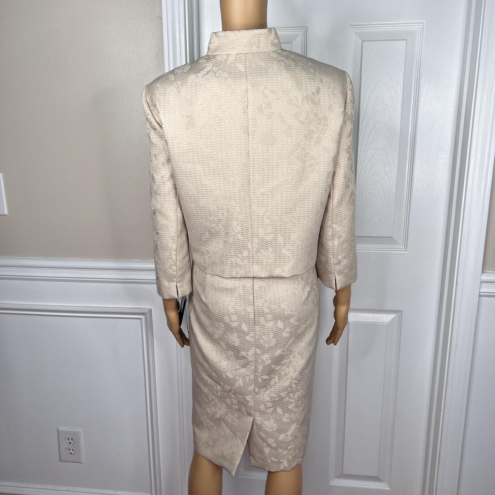 10-4731.jpg New EVAN PICONE 2PC Beige Polyester Stand Up Collar Lined Dress Suit Size 16P