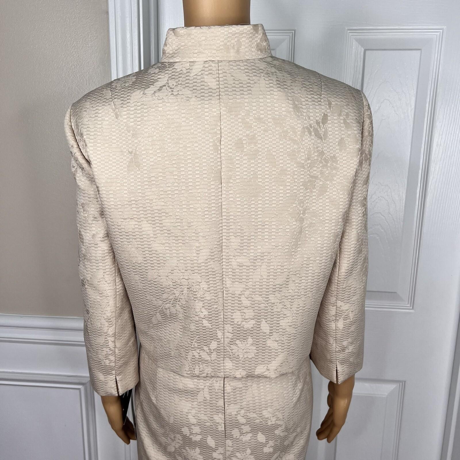 10-4732.jpg New EVAN PICONE 2PC Beige Polyester Stand Up Collar Lined Dress Suit Size 16P