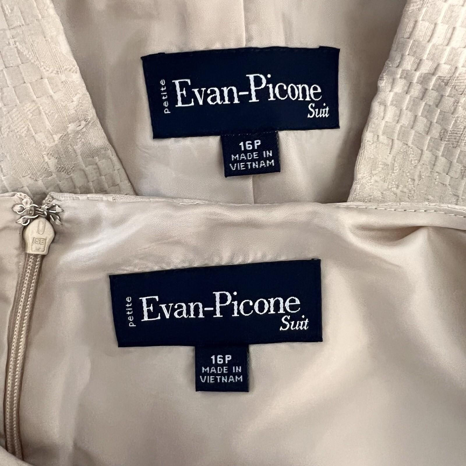 10-4733.jpg New EVAN PICONE 2PC Beige Polyester Stand Up Collar Lined Dress Suit Size 16P