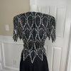 LAURENCE KAZAR NY Women Black Silk Beaded Fit and Flared Lined Dress Size PM