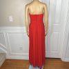 Badgley Mishka Faye Chiffon Gown Dress Size 10 Red Strapless Pleated Dress maxi