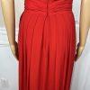 Badgley Mishka Faye Chiffon Gown Dress Size 10 Red Strapless Pleated Dress maxi