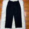 St. John Basics Knit Pants Size 16 Black Pleated Front Elastic Waist Pockets