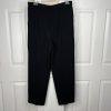 St. John Basics Knit Pants Size 16 Black Pleated Front Elastic Waist Pockets