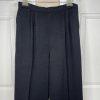 St. John Basics Knit Pants Size 16 Black Pleated Front Elastic Waist Pockets
