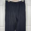 St. John Basics Knit Pants Size 16 Black Pleated Front Elastic Waist Pockets