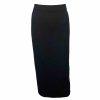 ST JOHN Basics Women Knit Stretch Skirt Size 4 Black Midi Pencil