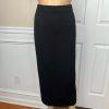 ST JOHN Basics Women Knit Stretch Skirt Size 4 Black Midi Pencil