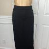 ST JOHN Basics Women Knit Stretch Skirt Size 4 Black Midi Pencil
