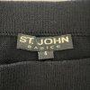 ST JOHN Basics Women Knit Stretch Skirt Size 4 Black Midi Pencil