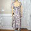 Elleen West Vtg Cotton Stretch Dress 8 Floral Pleated Flare Cap Sleeve Prairie
