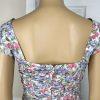 Elleen West Vtg Cotton Stretch Dress 8 Floral Pleated Flare Cap Sleeve Prairie