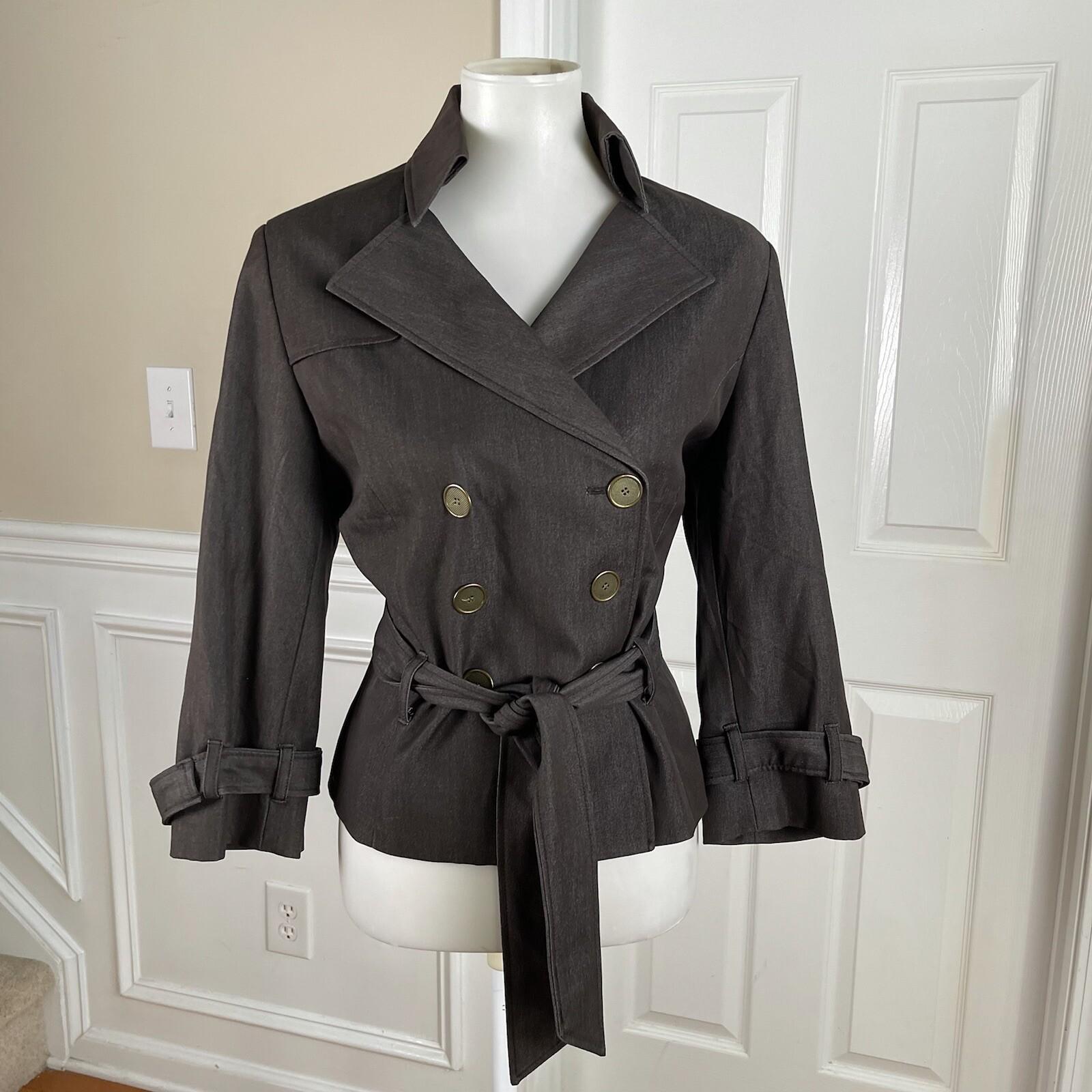 SHARAGANO Brown Polyester Stretch Belted Mismatched Pant (Size 6) Suit (Size 10)