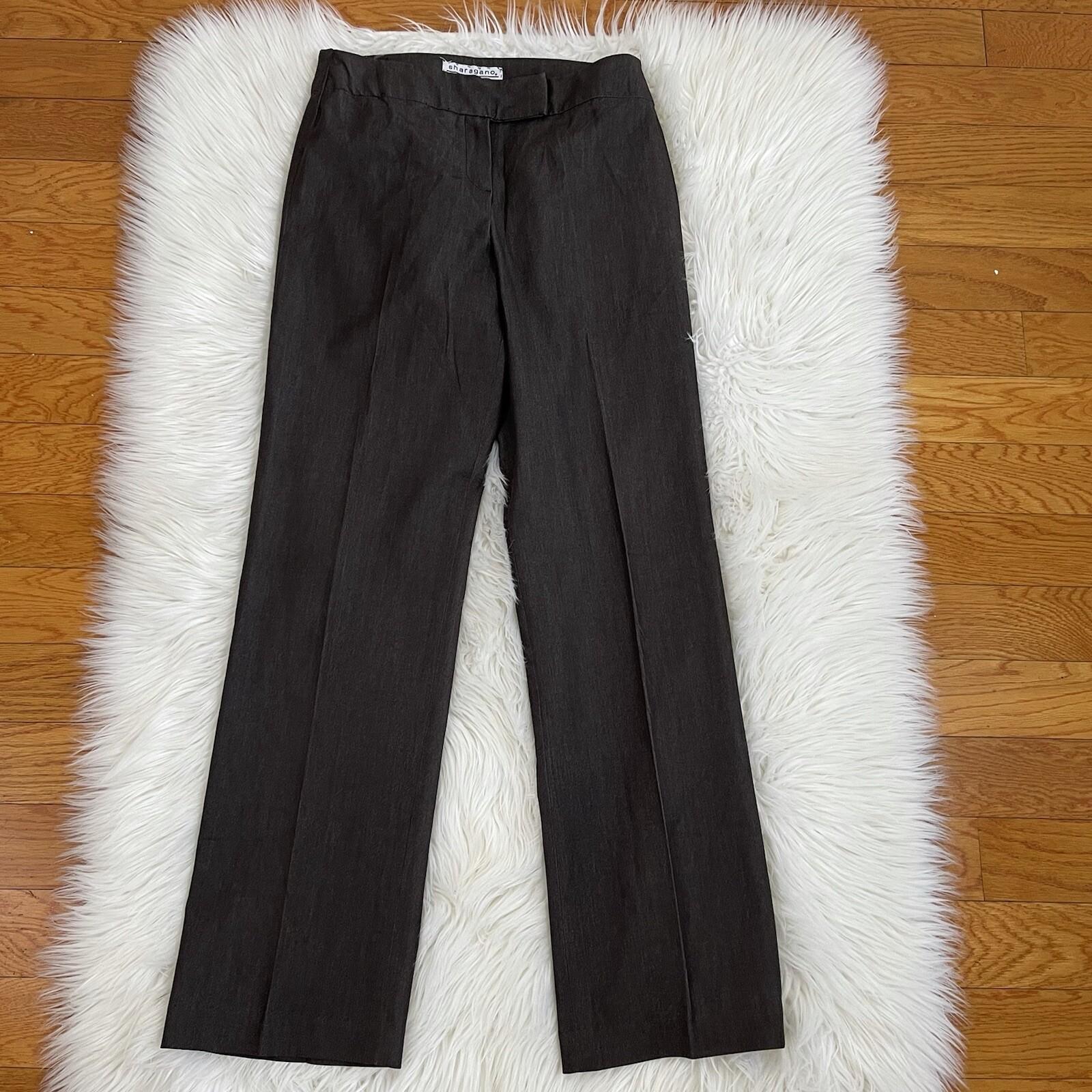 SHARAGANO Brown Polyester Stretch Belted Mismatched Pant (Size 6) Suit (Size 10)