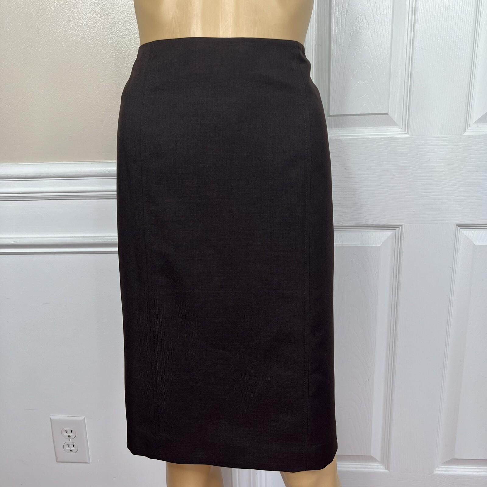 KASPER 2PC Chocolate Polyester Lined Career Skirt Suit 4 Business Casual New