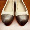 Eileen Fisher Women Soft Leather Hidden Wedge Shoes 8.5 Beige Cap Toe Slip on