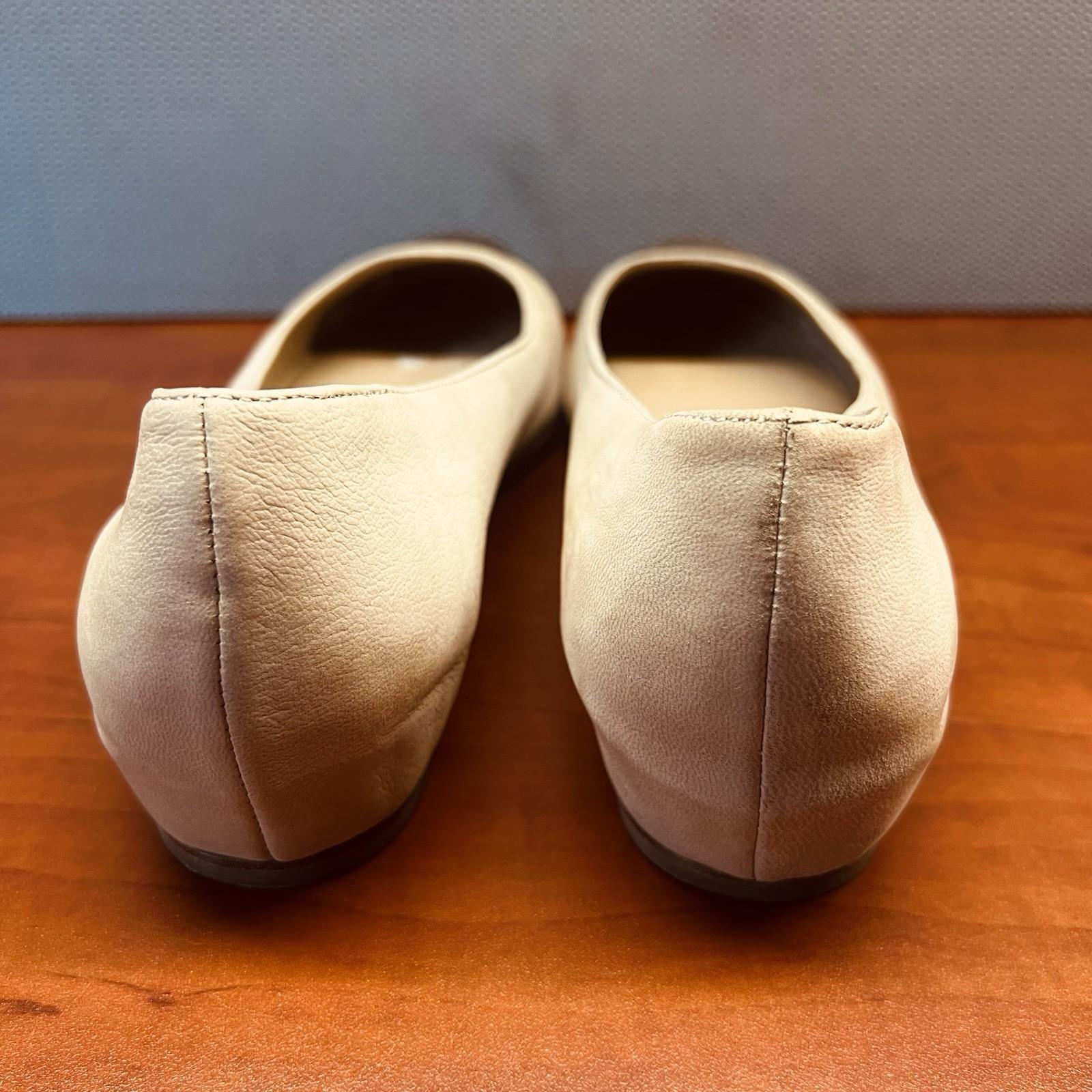 Eileen Fisher Women Soft Leather Hidden Wedge Shoes 8.5 Beige Cap Toe Slip on