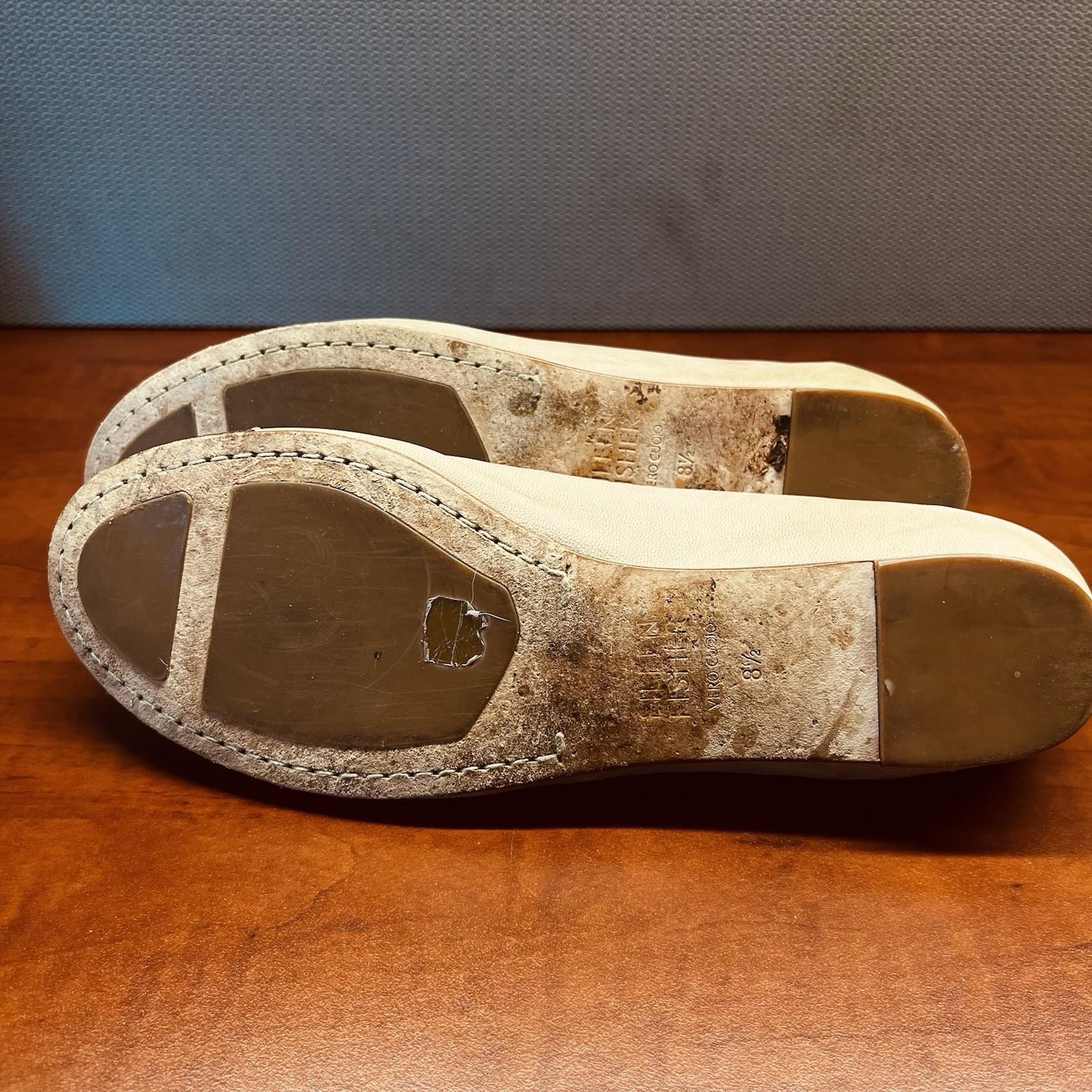 Eileen Fisher Women Soft Leather Hidden Wedge Shoes 8.5 Beige Cap Toe Slip on