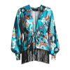 Misa Hylton For INC Beaded Fringe Kimono Blouse L Stylish Colorful Elastic Tie