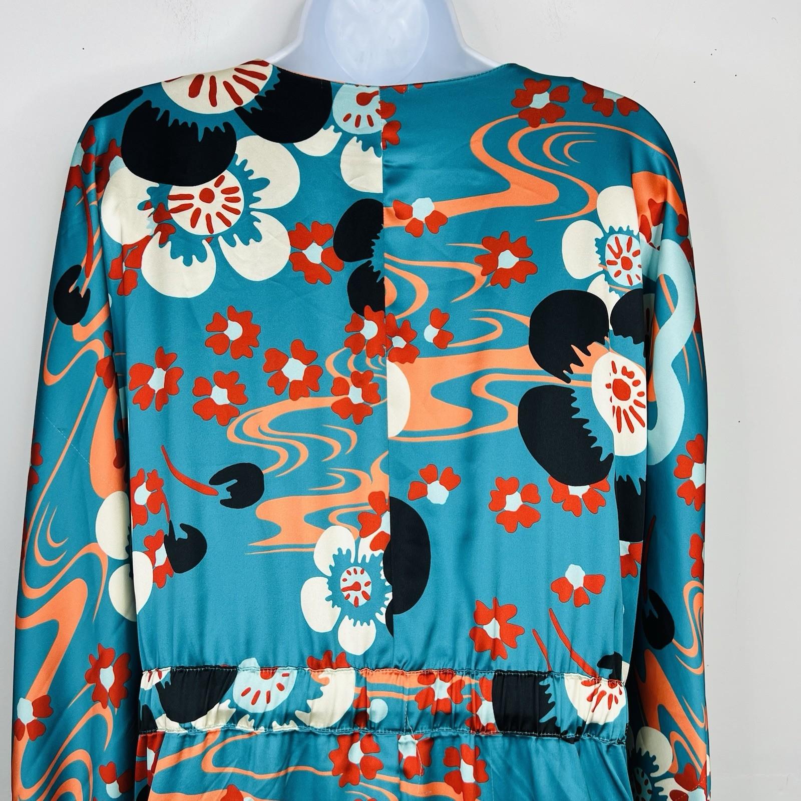Misa Hylton For INC Beaded Fringe Kimono Blouse L Stylish Colorful Elastic Tie