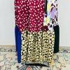 Tov Los Angeles Cotton Faux Leather Dress 42 Patchwork Floral Maxi Zip Up Ruffle