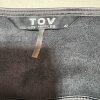 Tov Los Angeles Cotton Faux Leather Dress 42 Patchwork Floral Maxi Zip Up Ruffle