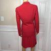 JONES NEW YORK 2PC Fire Red Polyester Lined Pleated Skirt (SZ 6) Suit (SZ 4)