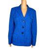 10-4843.jpg Le Suit Polyester Blazer Size 14 Royal Blue Lined Peak Collar Pockets 1PC