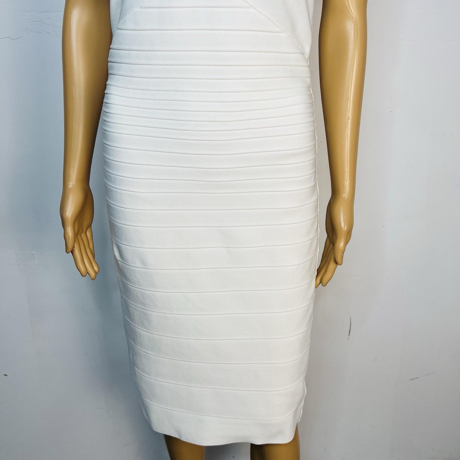 Dress the Population MAIA Off Shoulder Bodycon  Bandage Dress White Size M