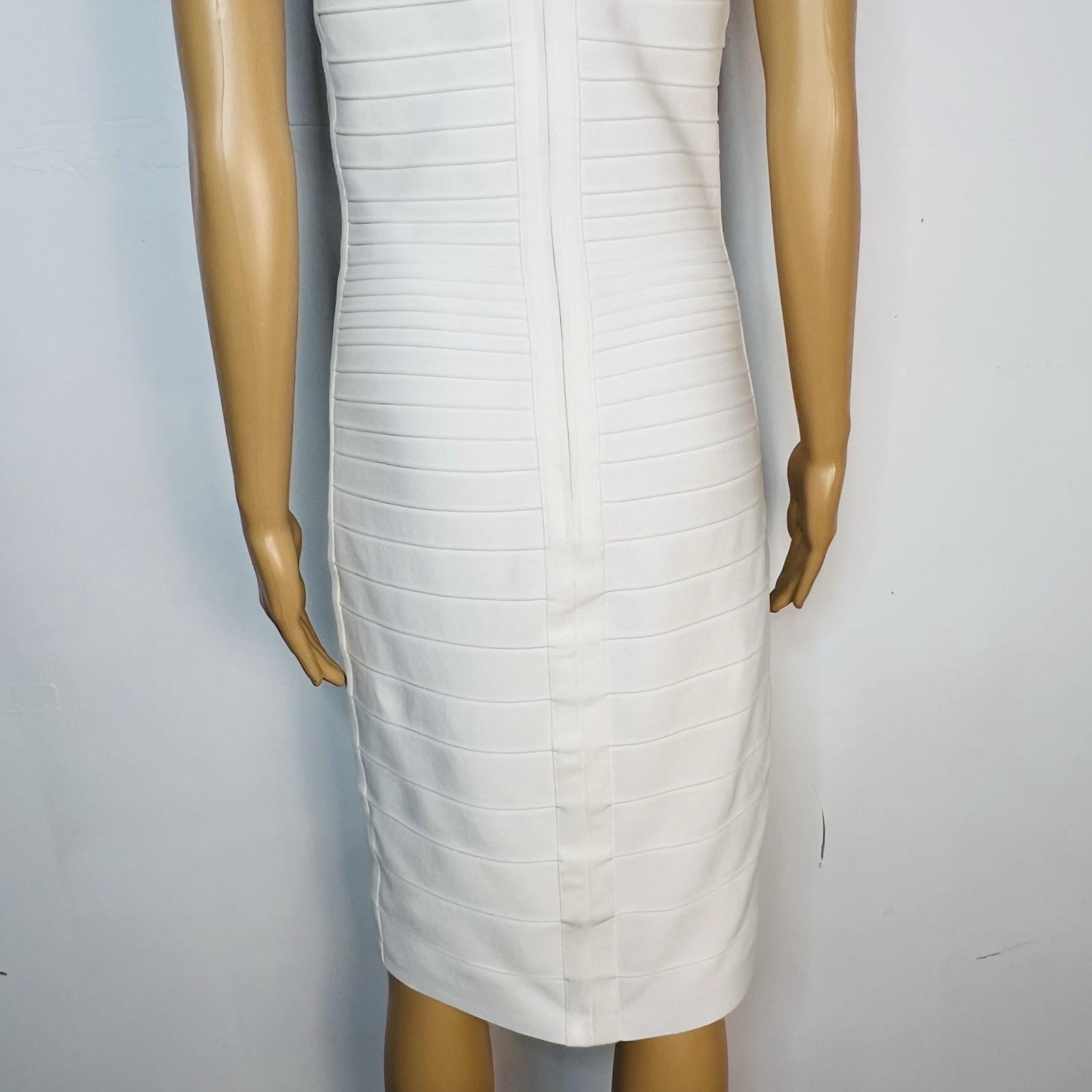 Dress the Population MAIA Off Shoulder Bodycon  Bandage Dress White Size M