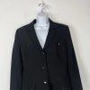 Tahari Polyester Pant Suit Size 14 Black Lined Notch Collar Career Business 2PC