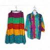 Vintage Ralph Lauren Boho Tiered Gypsy Hippie Cotton Maxi Skirt Set 2X Stretch