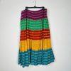 Vintage Ralph Lauren Boho Tiered Gypsy Hippie Cotton Maxi Skirt Set 2X Stretch