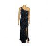 Jules & Cleo sequin Black One Shoulder Shimmer Gown Size 6 Floor Length Dress