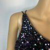 Jules & Cleo sequin Black One Shoulder Shimmer Gown Size 6 Floor Length Dress