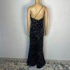 Jules & Cleo sequin Black One Shoulder Shimmer Gown Size 6 Floor Length Dress