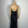 Jules & Cleo sequin Black One Shoulder Shimmer Gown Size 6 Floor Length Dress