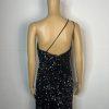 Jules & Cleo sequin Black One Shoulder Shimmer Gown Size 6 Floor Length Dress