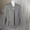 Jones Studio Polyester Blazer Suit Size 14W Black White Lined Open Front Pockets