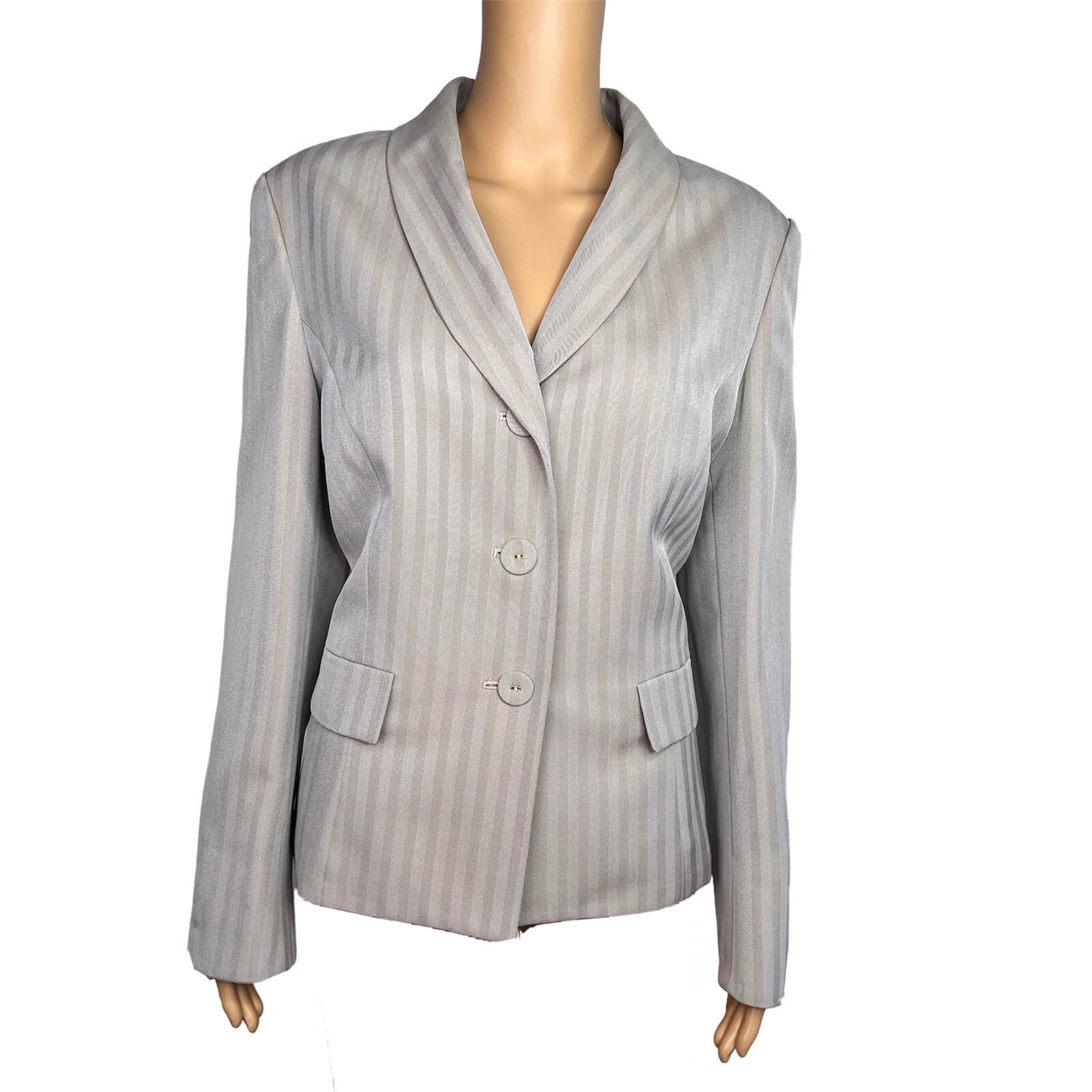LE SUIT Women 1PC Beige Polyester Lined Shawl Collar Career Blazer Size 14