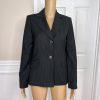 KASPER Women 1PC Black Striped Polyester Rayon Lined Career Blazer Size 4